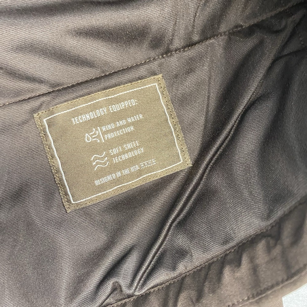 Ariat Logo Softshell Jacket Mens Medium Brown Full Zip Conceal Carry Wind Resist - Picture 11 of 15